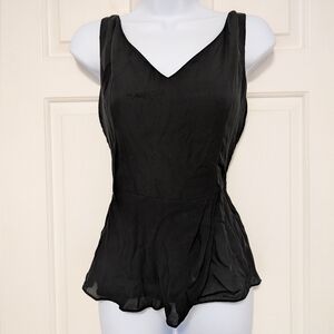 Theory Black Sleeveless Blouse Double Lined Size S/P